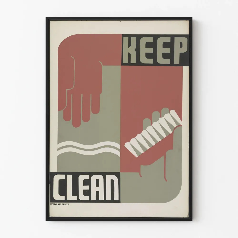 Koristejuliste Keep Clean vintage- ja minimalisttiseen tunnelmaan