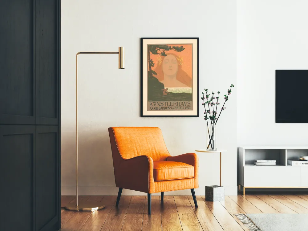 Koristejuliste Kunstlerhausin kanssa muotokuvasta ja luonnosta