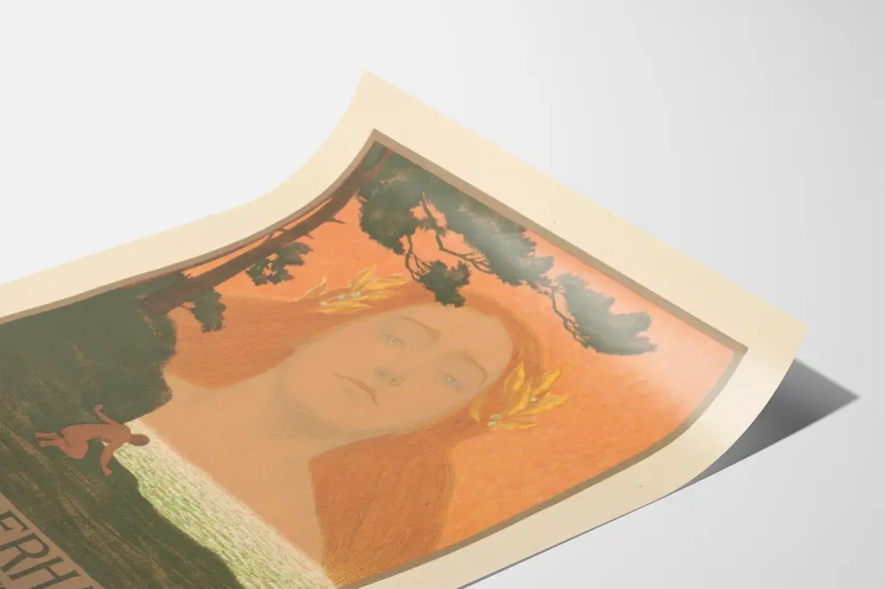 Koristejuliste Kunstlerhausin kanssa muotokuvasta ja luonnosta