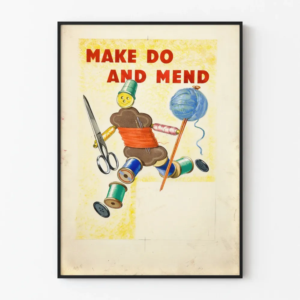 Koristejuliste Make Do And Mend - Juliste vintage couture
