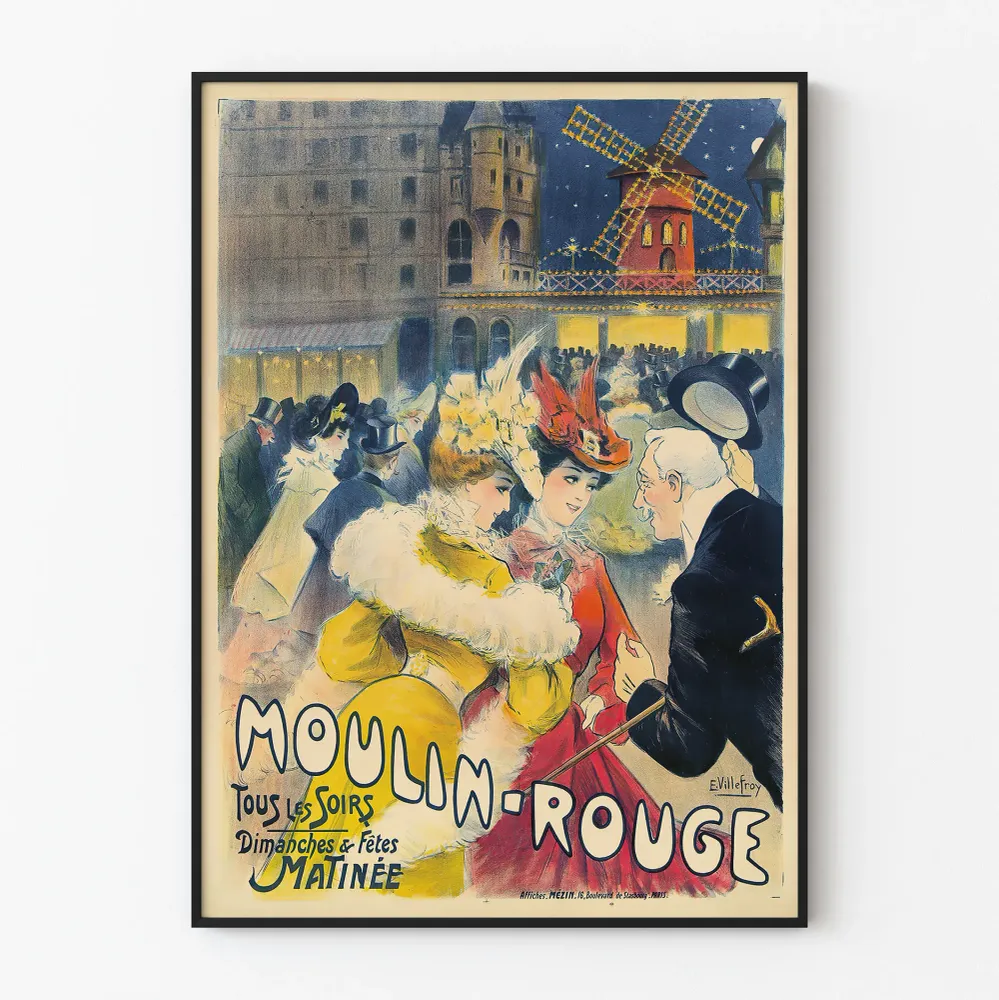 Koristejuliste Moulin Rouge Vintage Pariisilainen
