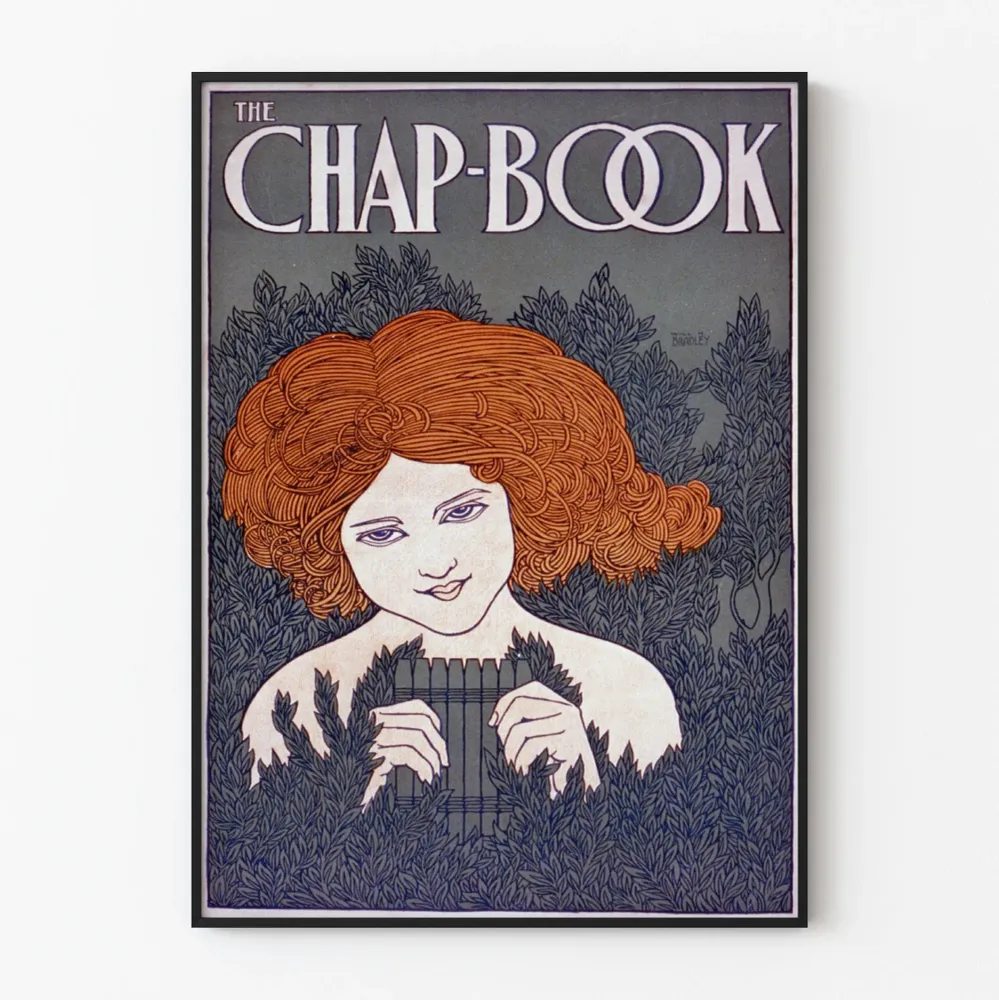 Koristejuliste vintage Chap-Book Art Nouveau -tyylillä