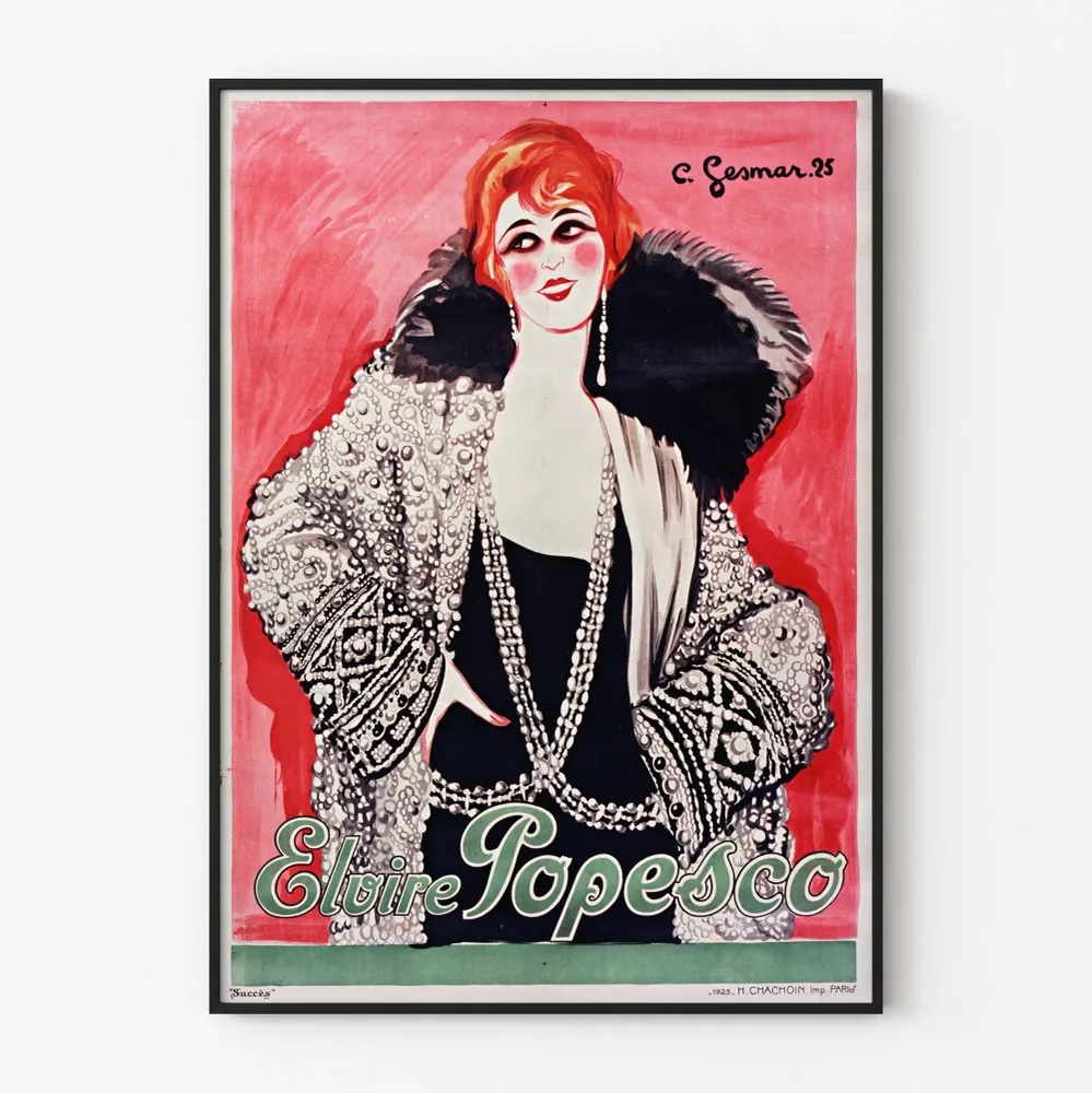 Koristejuliste vintage Elvire Popesco 1925