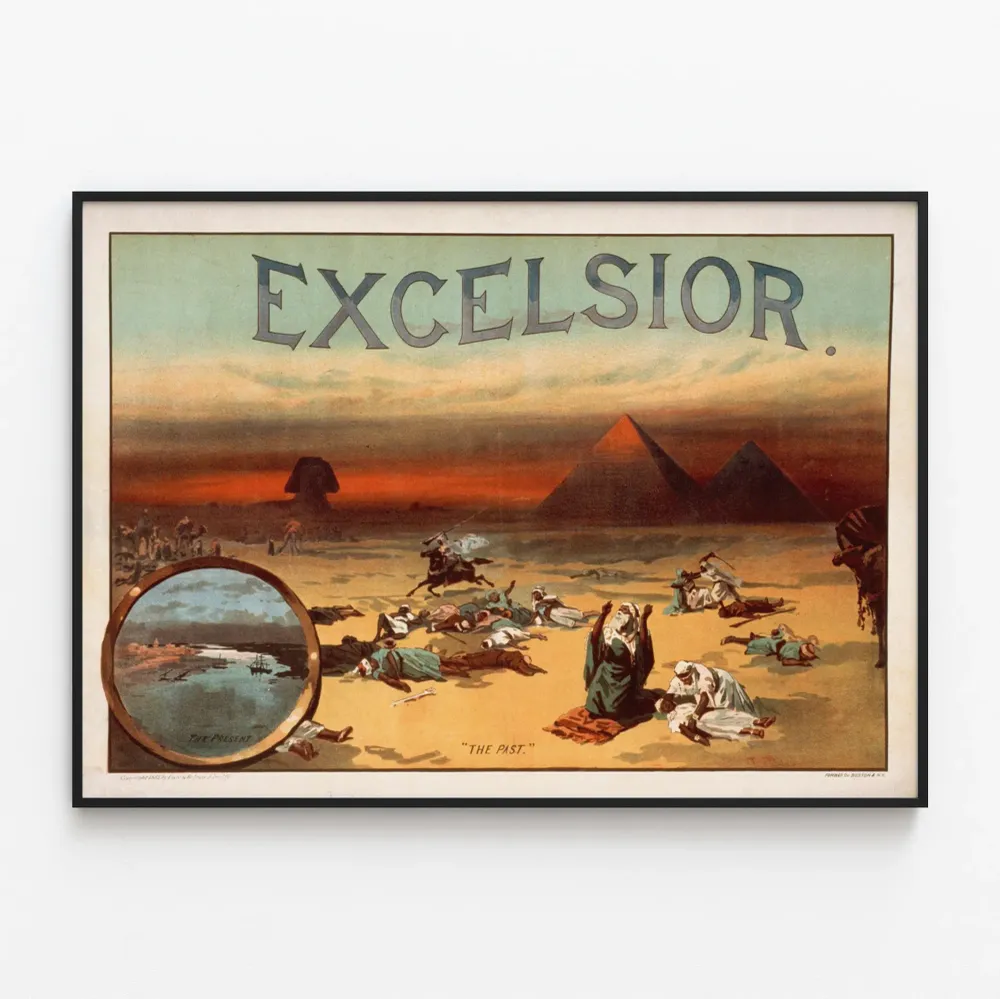 Koristejuliste vintage Excelsior Muinaisen Egyptin