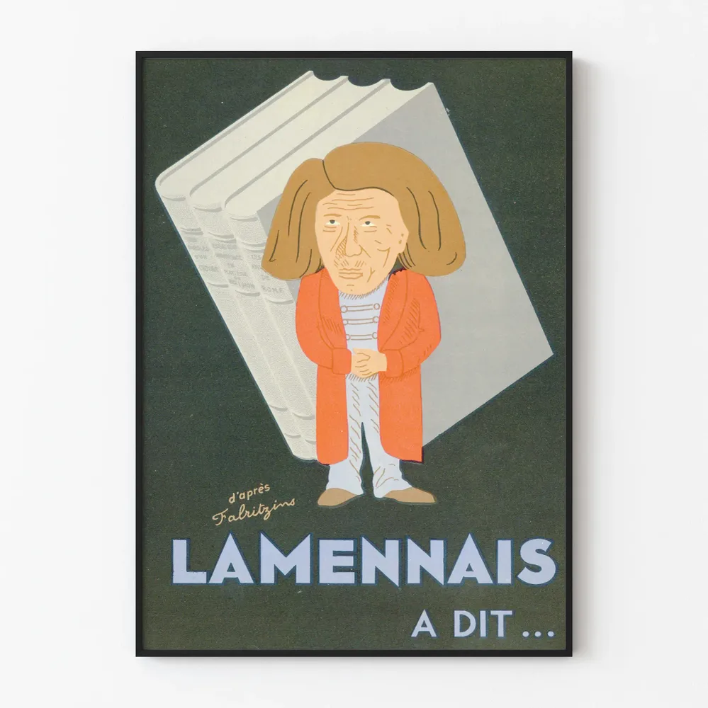 Koristejuliste vintage Lamennais sanoi