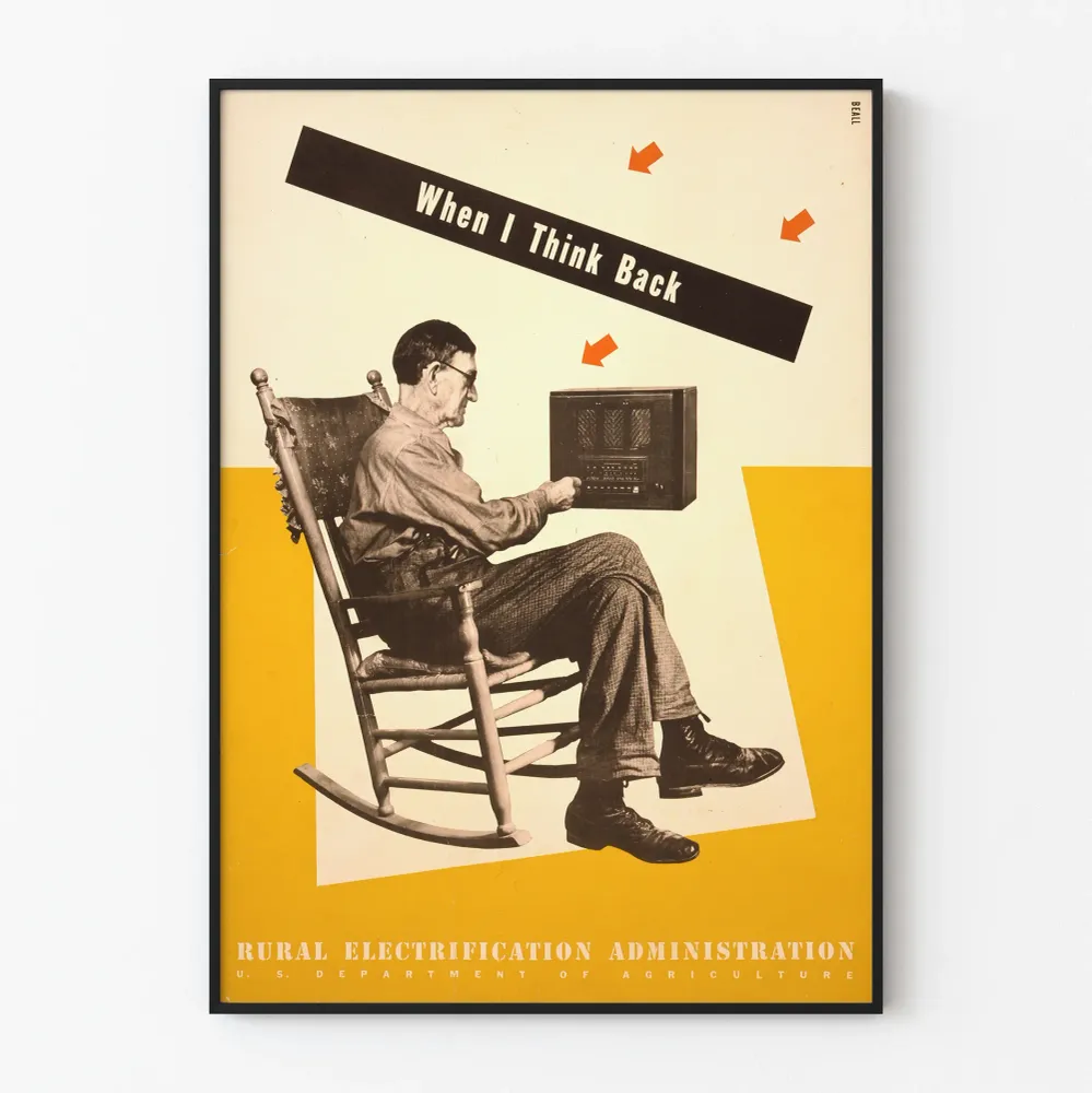 Koristejuliste Vintage Maaseudun Sähkönjakeluhallinto