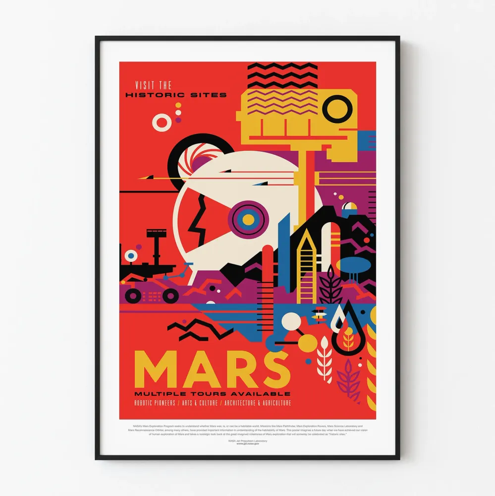 Koristejuliste Vintage Mars-planeetan tutkimus Artem Legrand