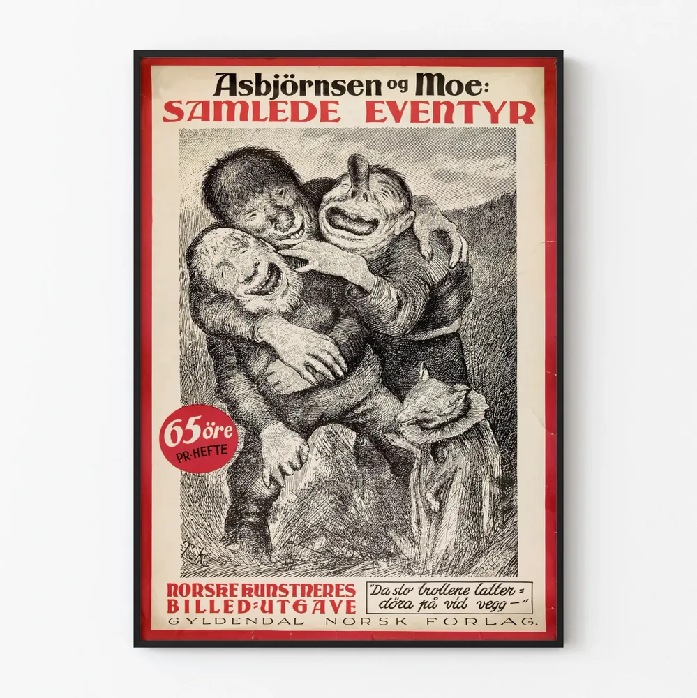 Koristejuliste vintage Norjan sadut Asbjörnsen og Moe