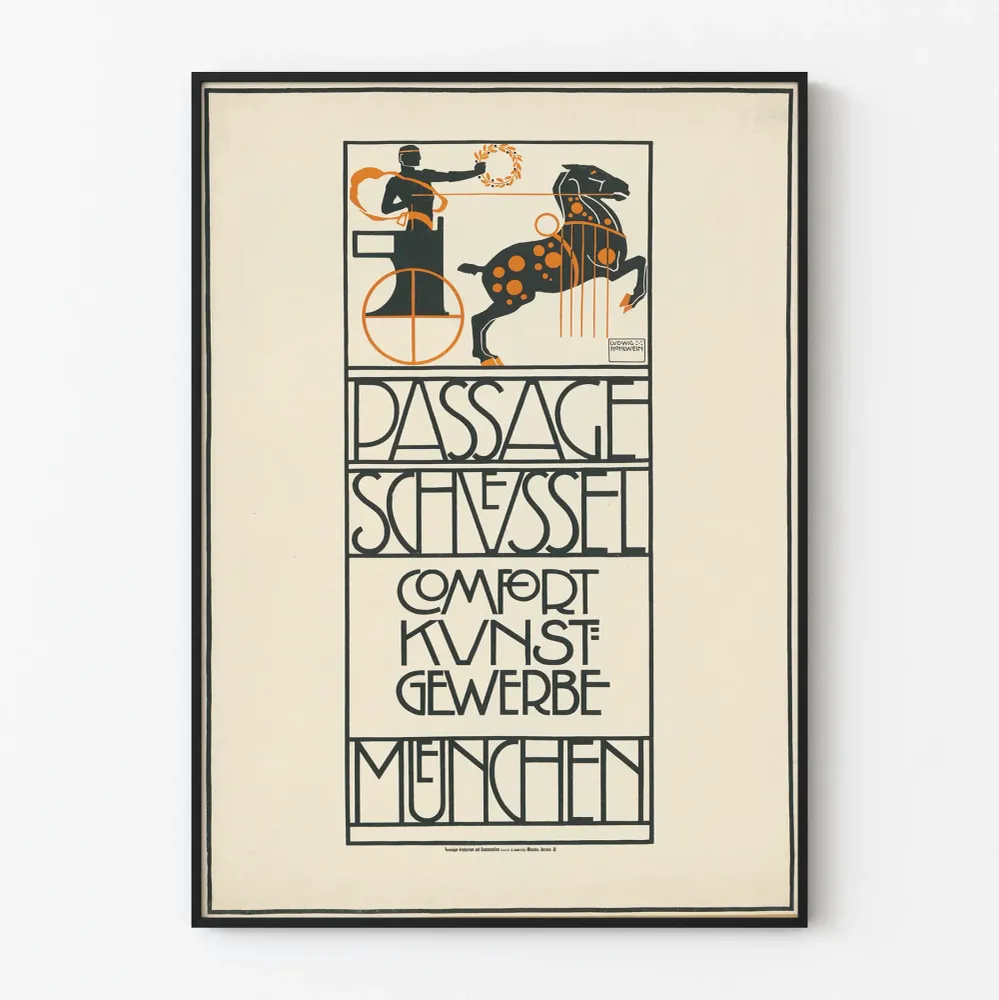 Koristejuliste vintage Passage Schussel Kunstgewerbe München