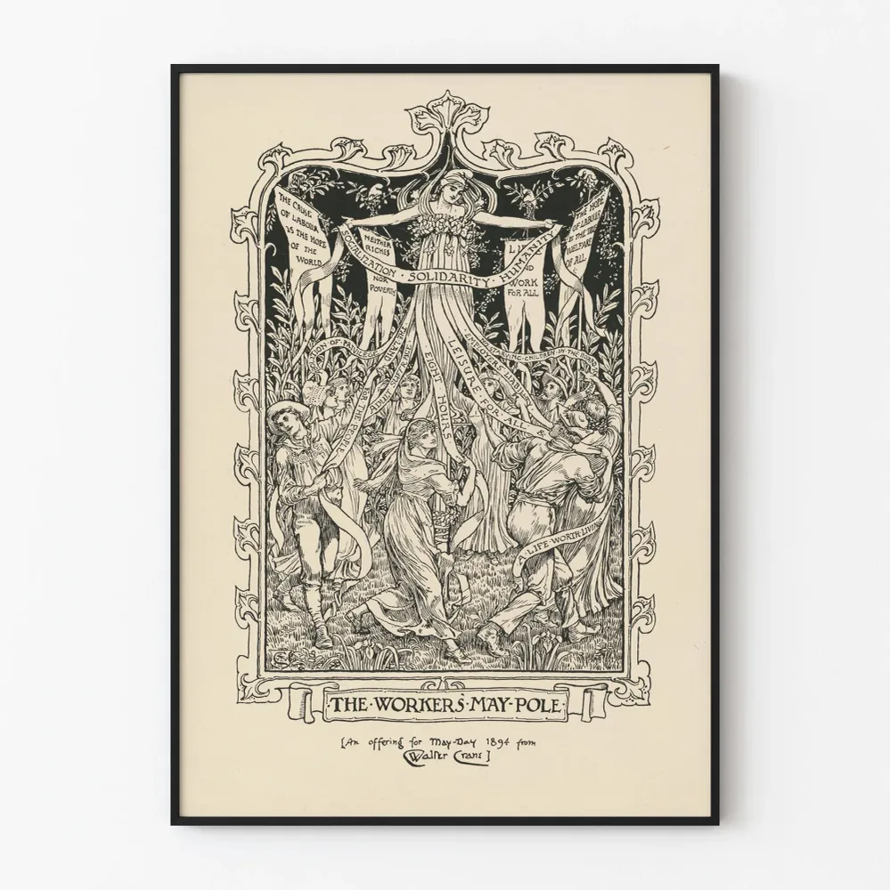 Koristejuliste vintage 'Työläisten tanssiköynnös' 1894