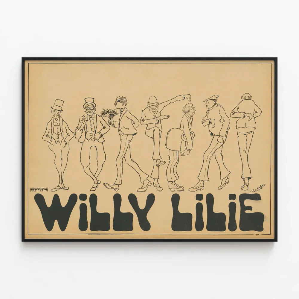 Koristejuliste vintage Willy Lilie - Piirros-tyyli