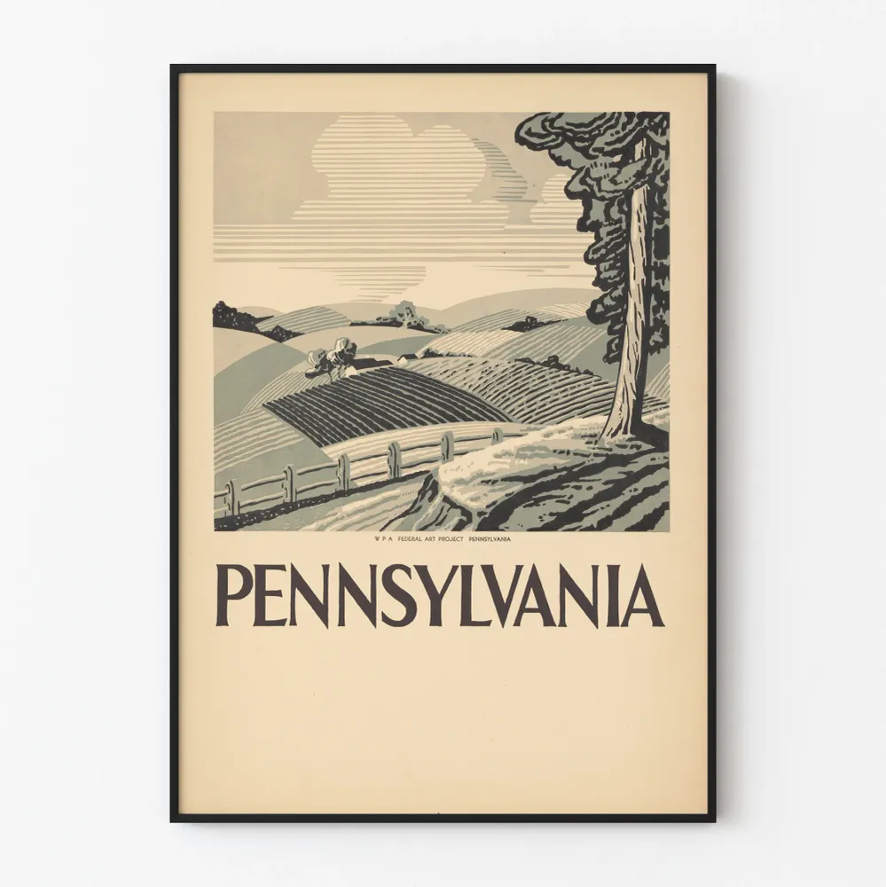 Koristejuliste vintage-maaseudusta Pennsylvaniassa