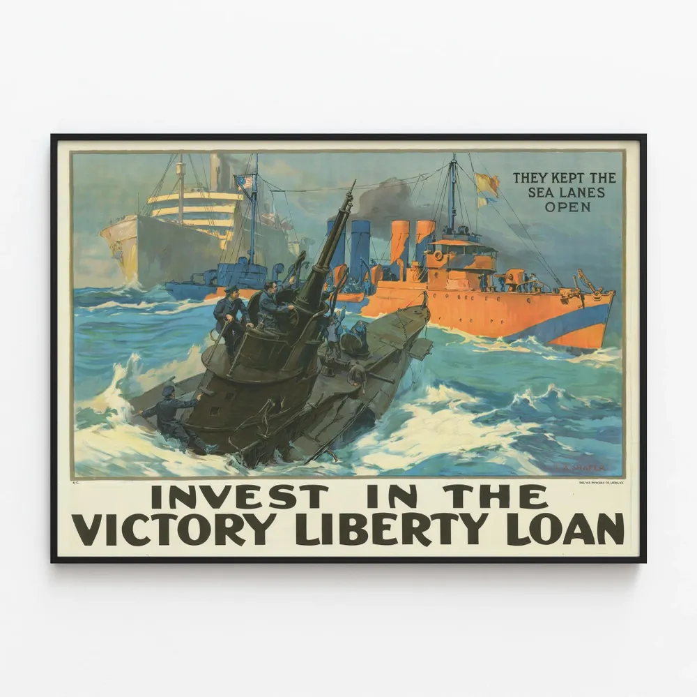 Koristejuliste vintage-merellinen Victory Liberty Loan