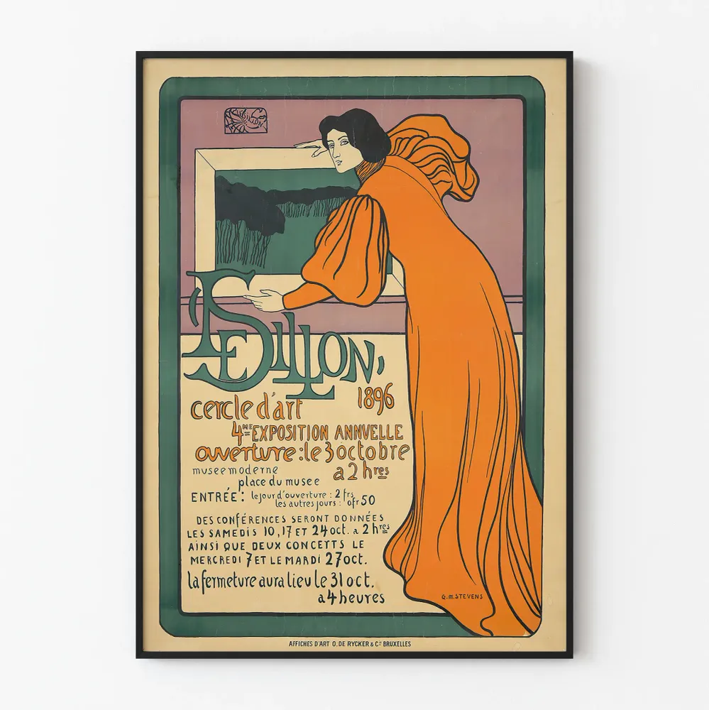 Koristejuliste vintage-näyttelystä Le Sillon 1896