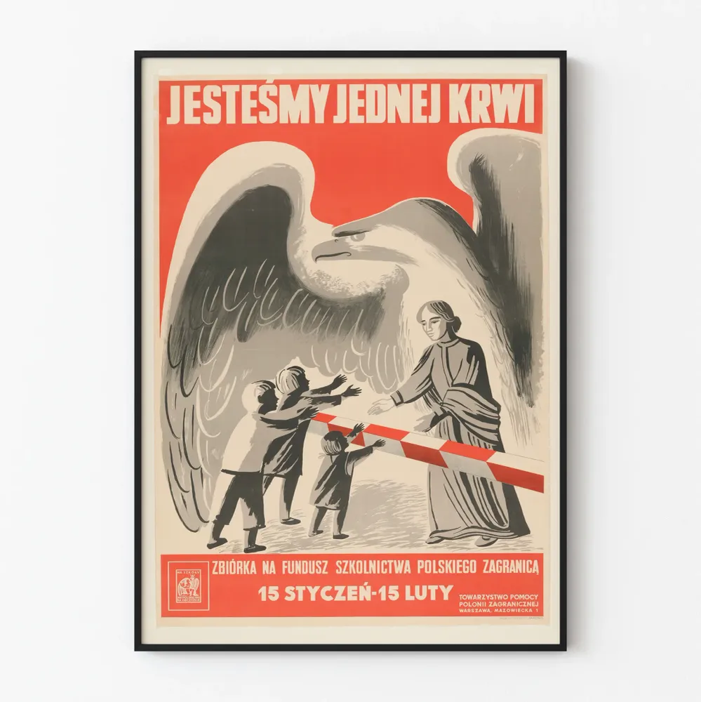 Koristejuliste vintage-tyylinen Polonaise Jesteśmy Jednej Krwi