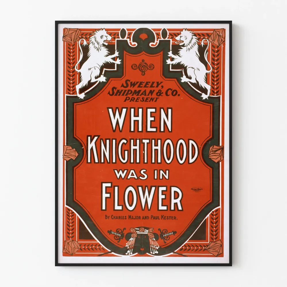 Koristejuliste When Knighthood Was Flower - Vintage keskiaikainen tyyli