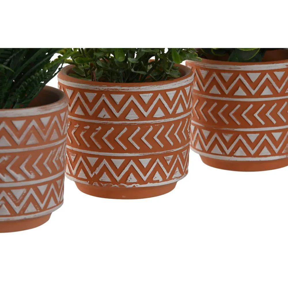 Koristekasvi Home ESPRIT Polyetyleeni Sementti 12 x 12 x 17 cm (3 osaa)
