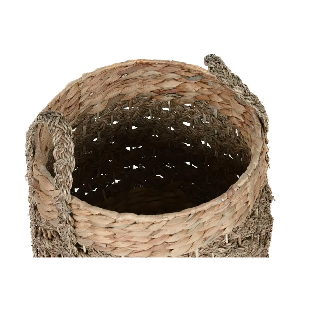 Koristekori Home ESPRIT Luonnollinen Meriruoho Luonnonkuitu Trooppinen (2 Kappaletta)