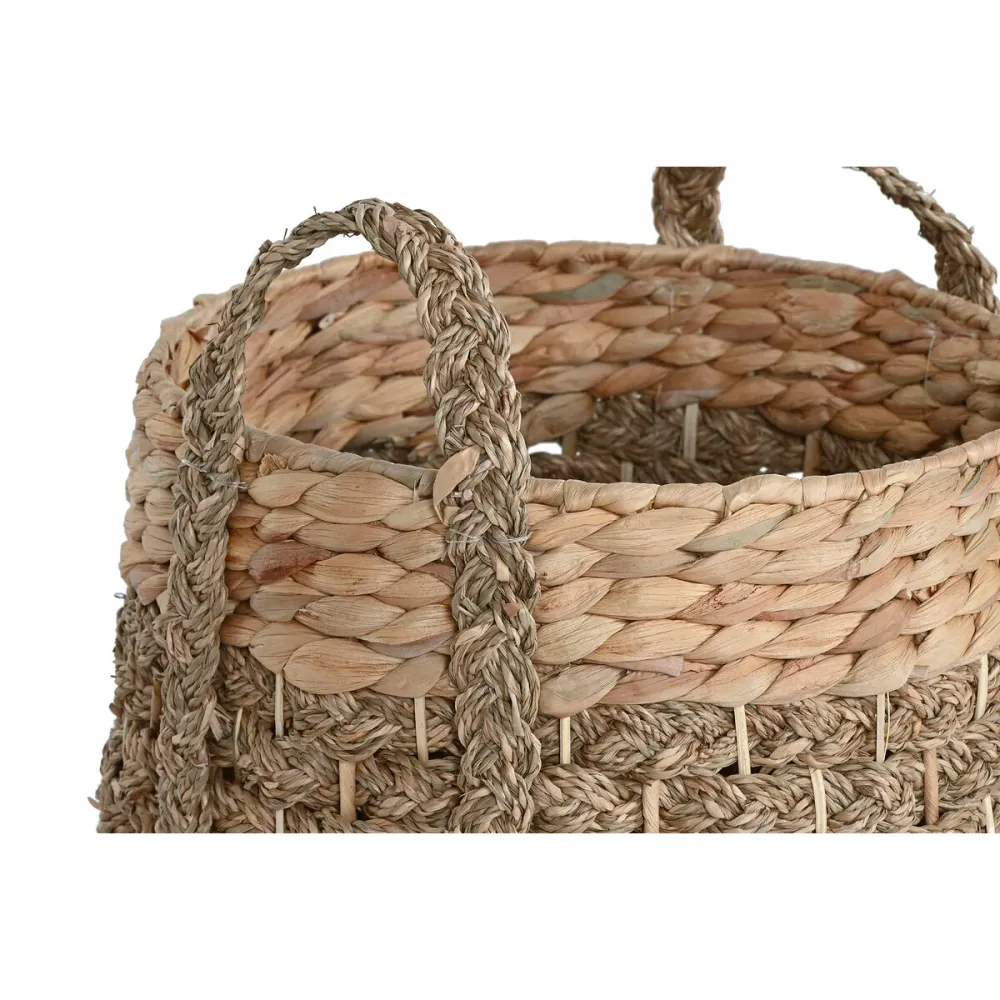 Koristekori Home ESPRIT Luonnollinen Meriruoho Luonnonkuitu Trooppinen (2 Kappaletta)