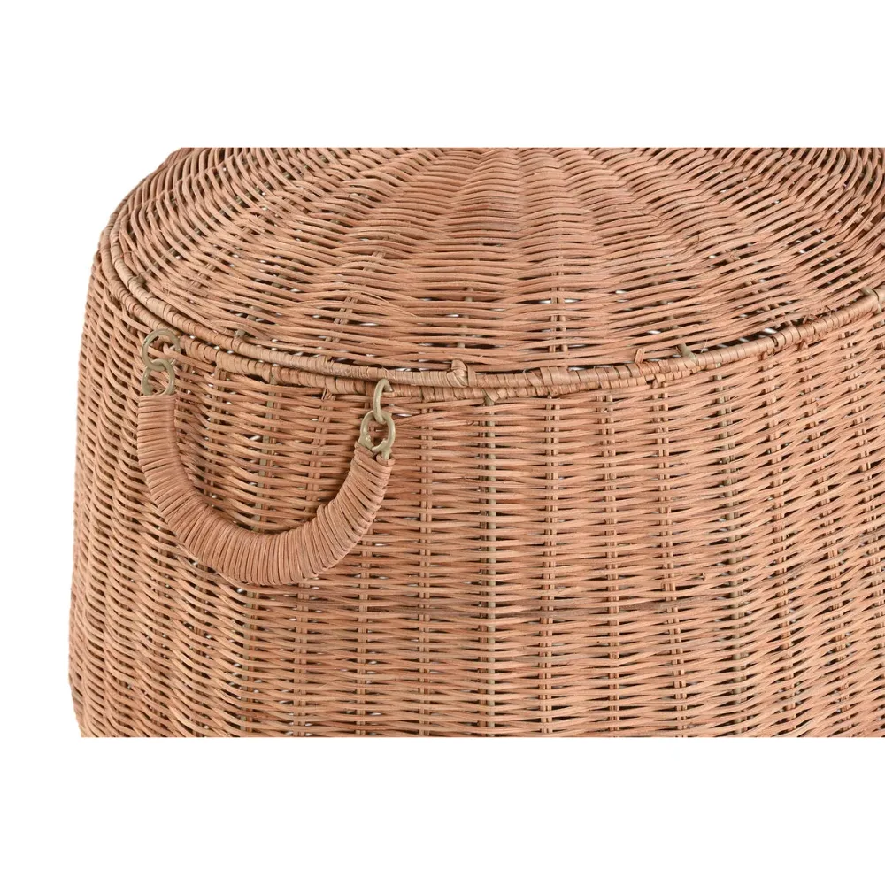 Koristerasia Home ESPRIT Luonnollinen Metalli Trooppinen (2 Kappaletta)