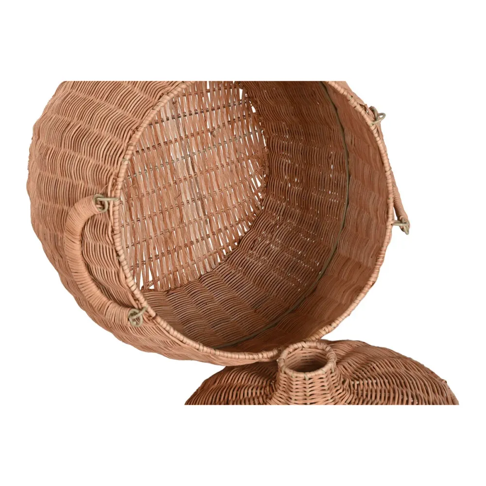 Koristerasia Home ESPRIT Luonnollinen Metalli Trooppinen (2 Kappaletta)