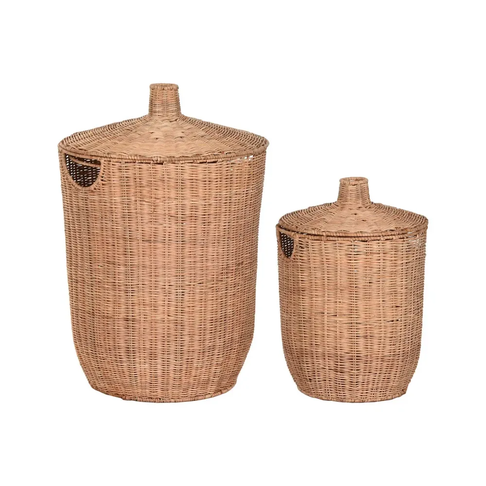 Koristerasia Home ESPRIT Luonnollinen Metalli Trooppinen (2 Kappaletta)