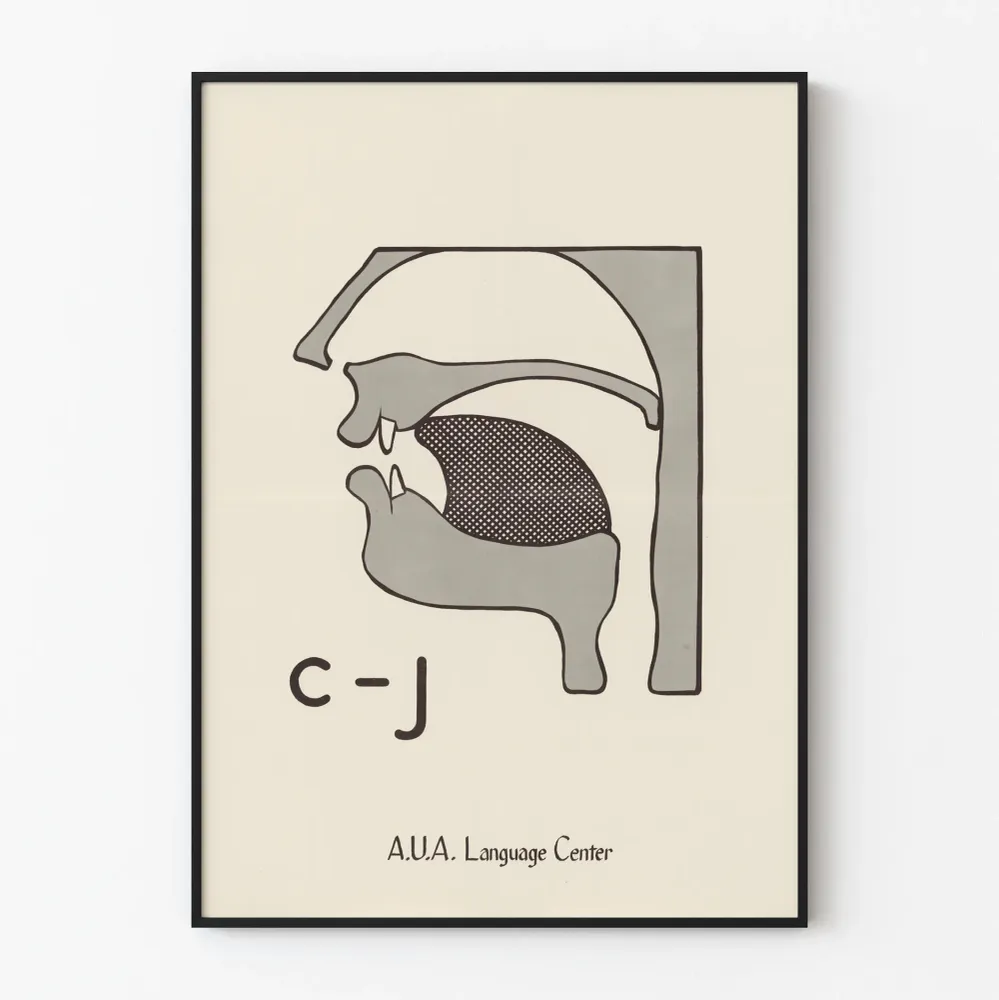 Koulutusjuliste ääntämisen anatomia C-J