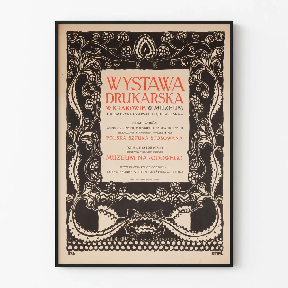 Krakovan tyylinen art nouveau -juliste näyttelyyn