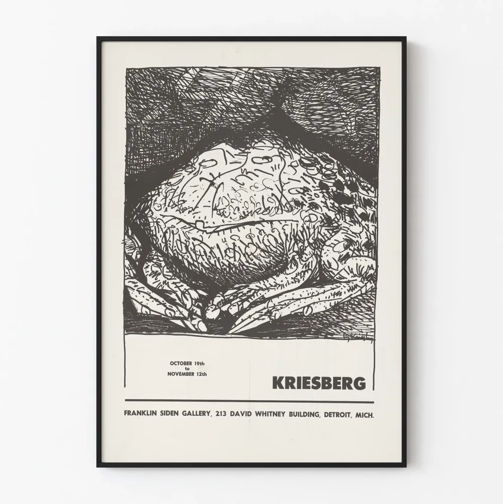 Kriesbergin taiteellinen juliste ravun kuvalla - vintage-seinäkoristelu