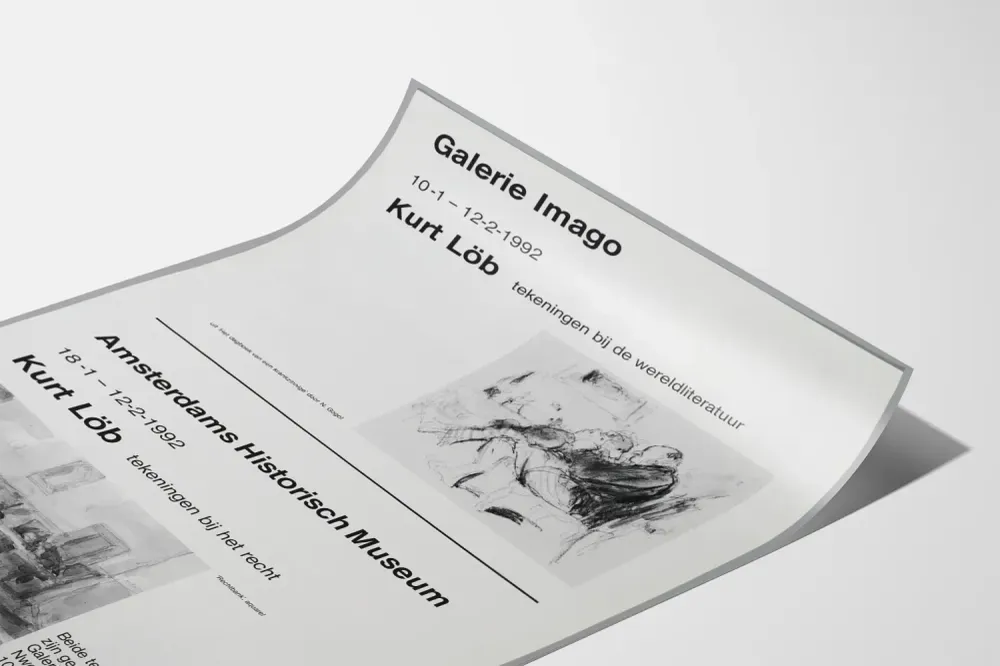 Kurt Löb - Näyttelyn juliste - Piirustuksia kirjallisuudesta ja oikeudenmukaisuudesta