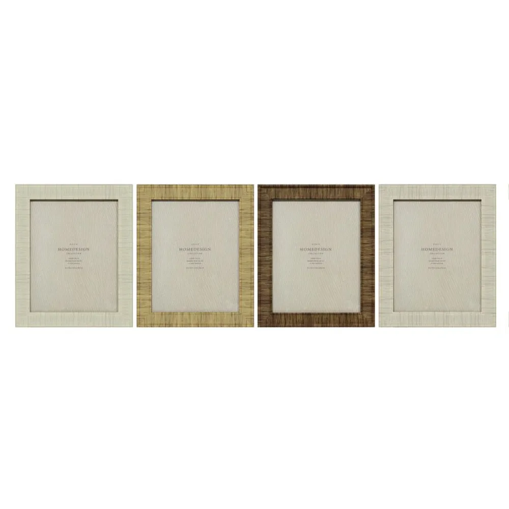 Kuvakehys Home ESPRIT Beige Luonnollinen Kristalli polystyreeni Skandinaavinen 25,5 X 2 X 30,5 cm (4 osaa)