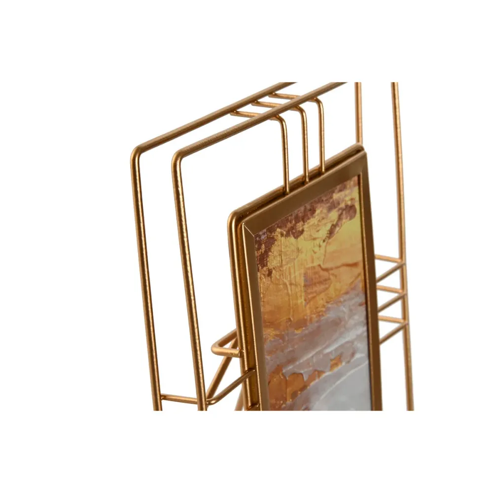 Kuvakehys Home ESPRIT Kullattu Metalli Kristalli 17,5 x 2,5 x 22,5 cm (12 osaa)