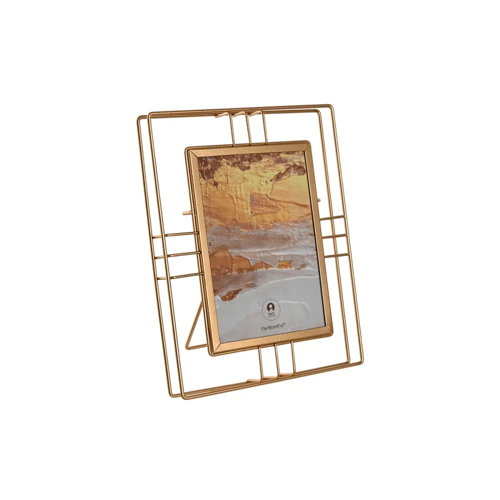 Kuvakehys Home ESPRIT Kullattu Metalli Kristalli 18,5 x 2,5 x 23,5 cm (12 osaa)