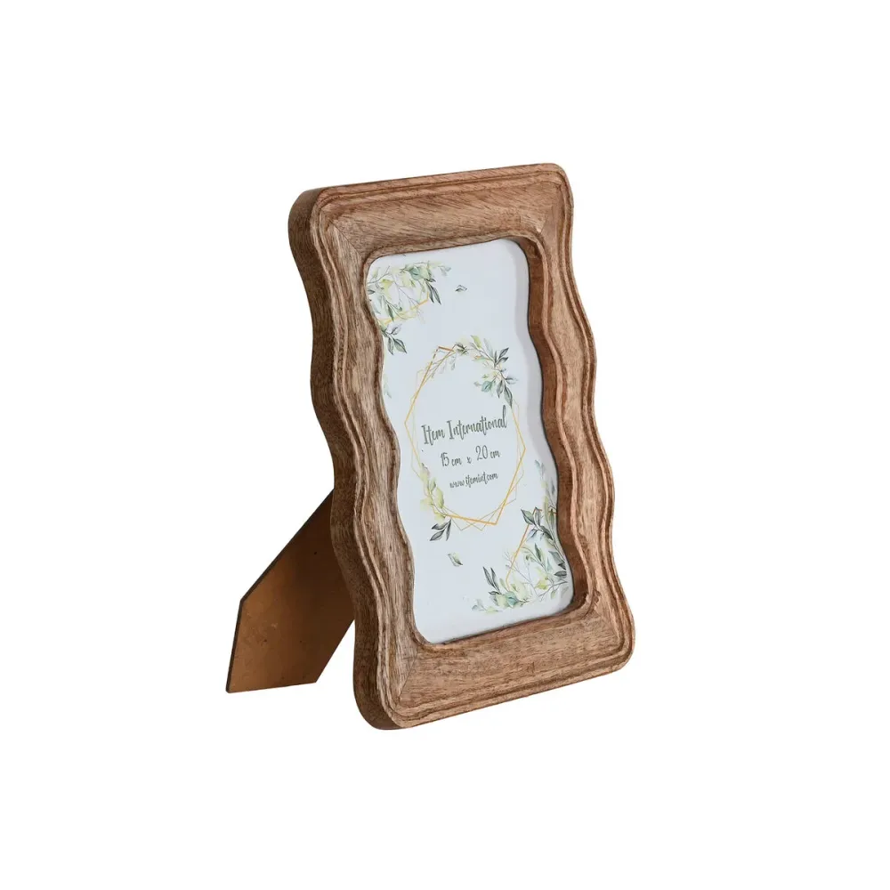 Kuvakehys Home ESPRIT Luonnollinen Mangopuu Aallot Kaupunki 18,5 X 2 X 25 cm