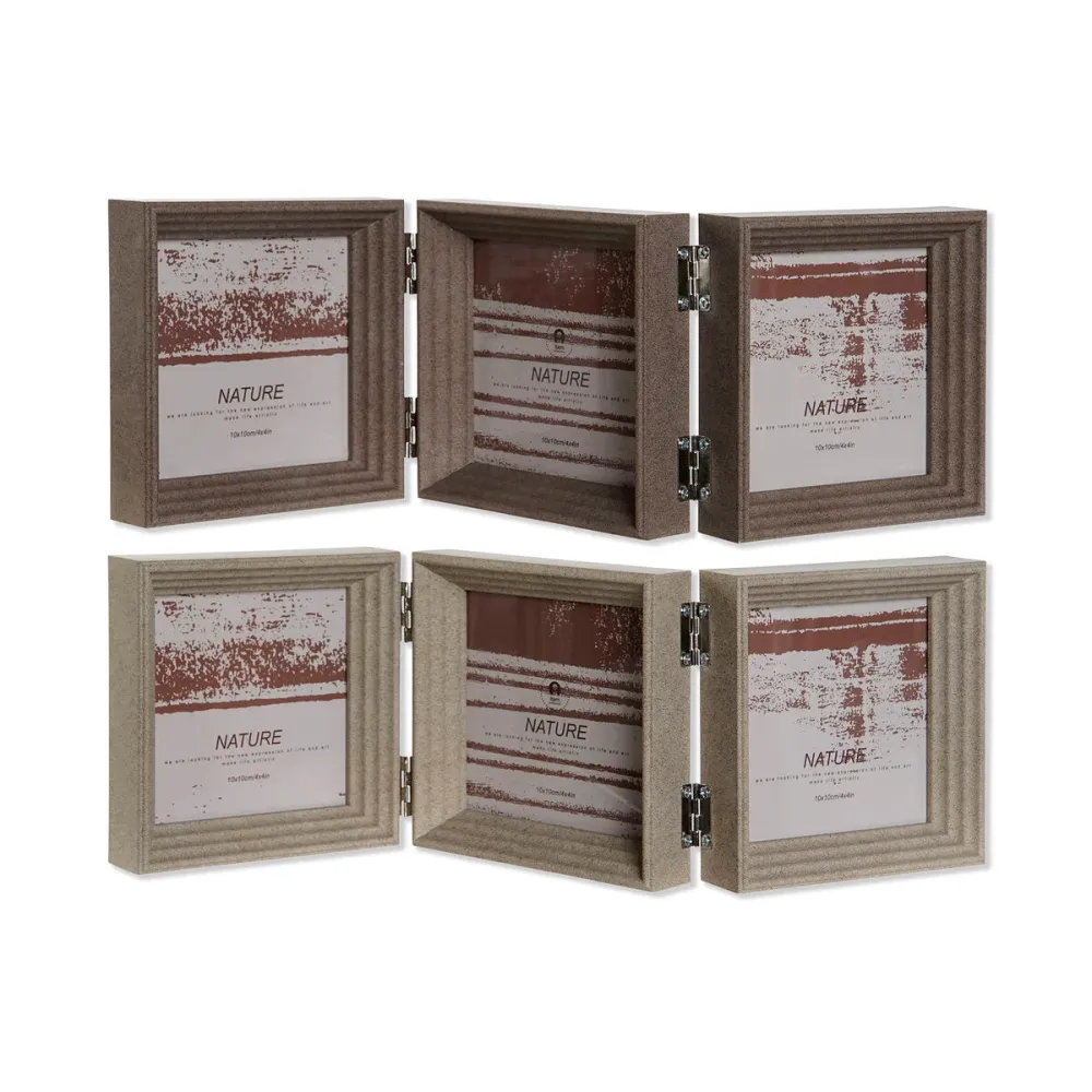 Kuvakehys Home ESPRIT Ruskea Beige Kristalli polystyreeni 38 X 3 X 12 cm (2 osaa)