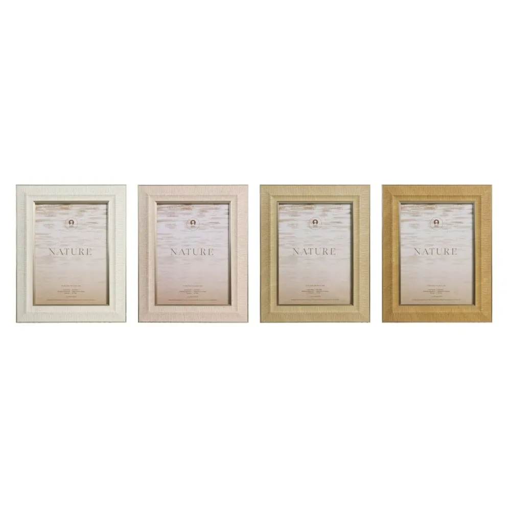 Kuvakehys Home ESPRIT Ruskea Beige Kristalli polystyreeni Skandinaavinen (4 osaa)