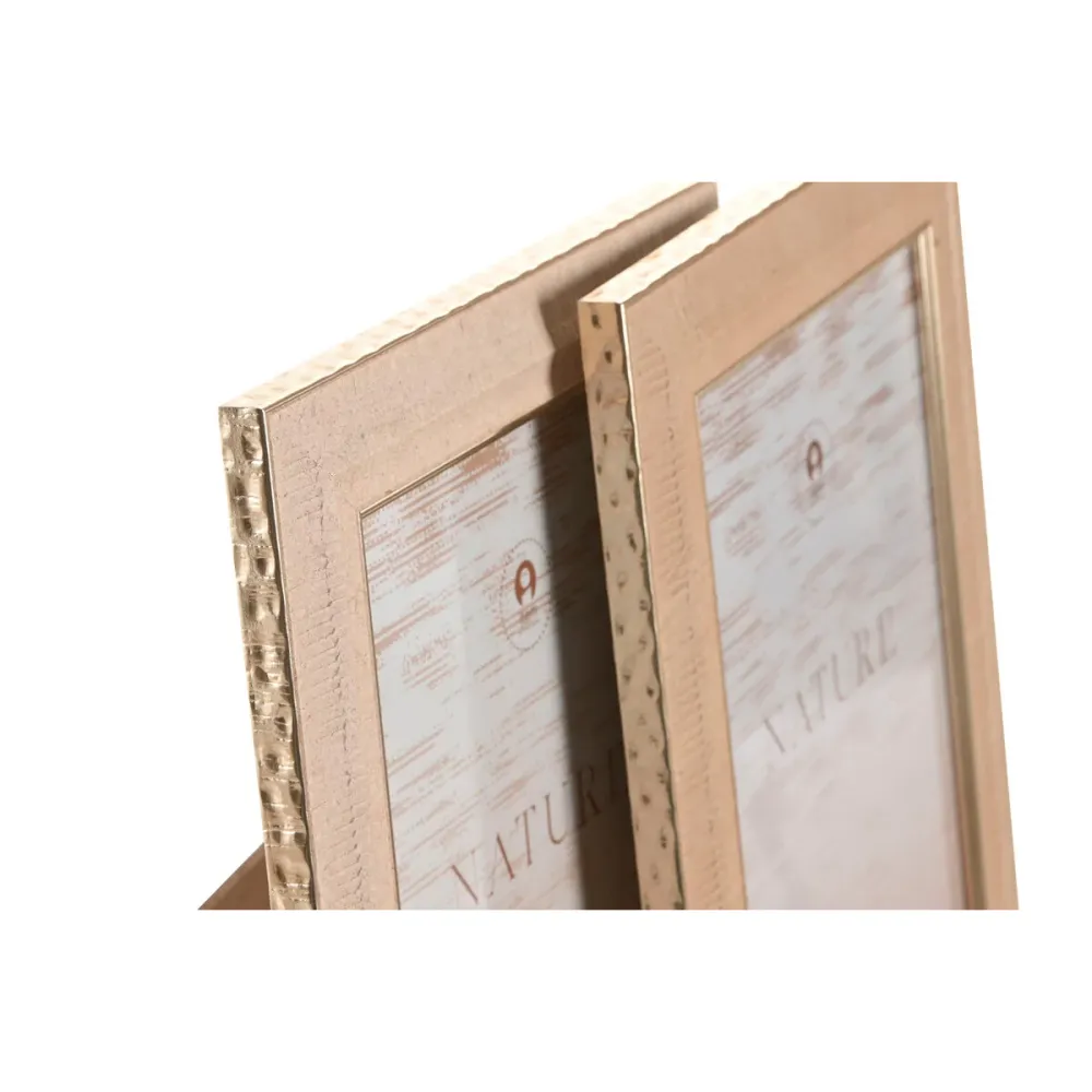 Kuvakehys Home ESPRIT Ruskea Beige Kristalli polystyreeni Skandinaavinen (4 osaa)