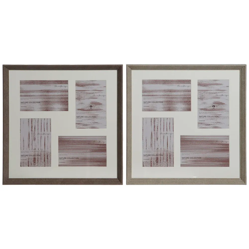 Kuvakehys Home ESPRIT Ruskea Luonnollinen Kristalli polystyreeni Kaupunki 34 x 3 x 34 cm (2 osaa)