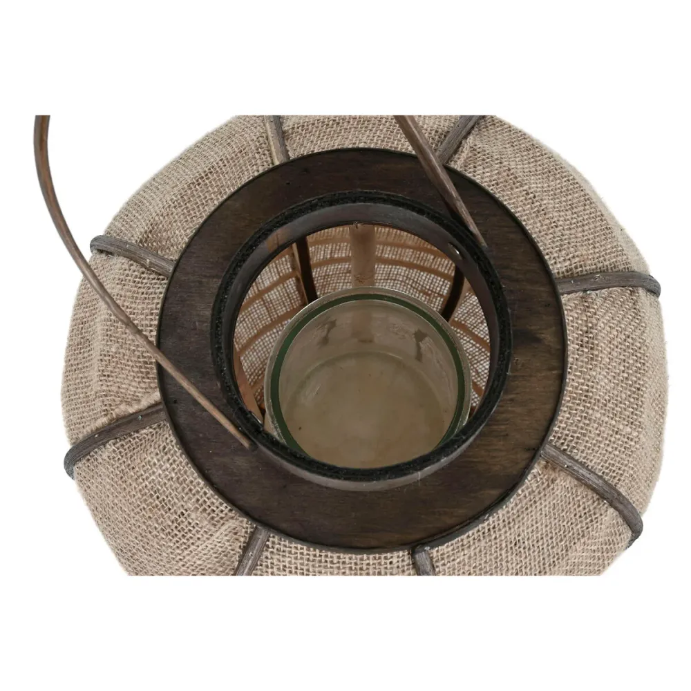 Kynttilänjalka Home ESPRIT Luonnollinen Juutti Bambu 29,5 x 29,5 x 46 cm