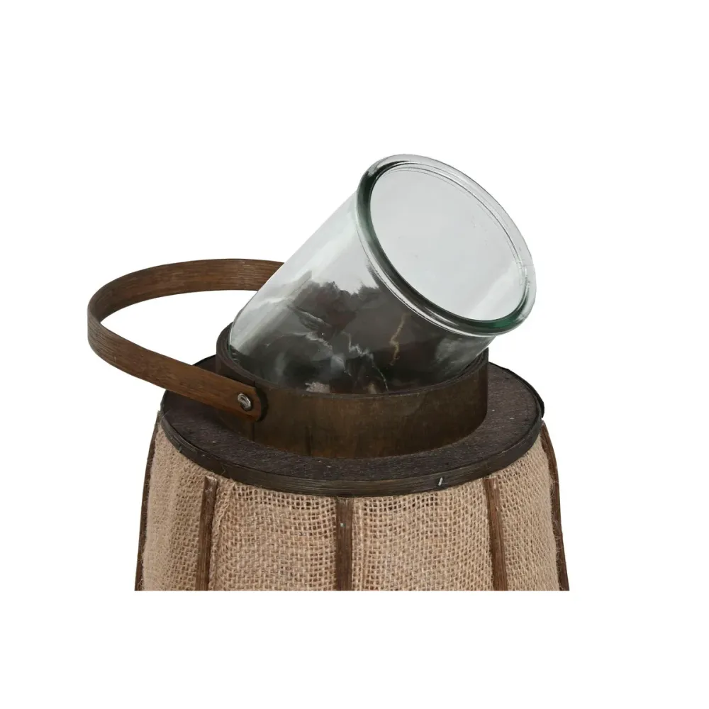 Kynttilänjalka Home ESPRIT Luonnollinen Juutti Bambu 33,5 x 33,5 x 66 cm