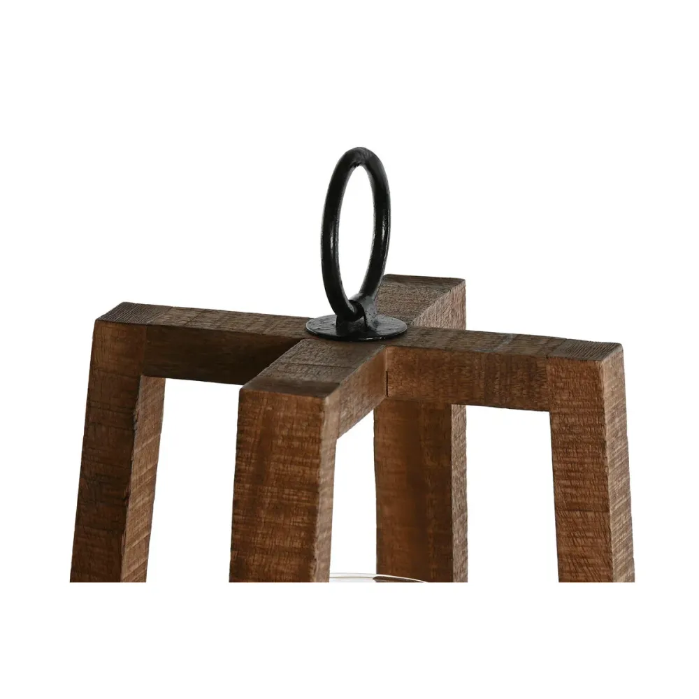 Kynttilänjalka Home ESPRIT Luonnollinen Kristalli Mangopuu 25 x 25 x 35 cm