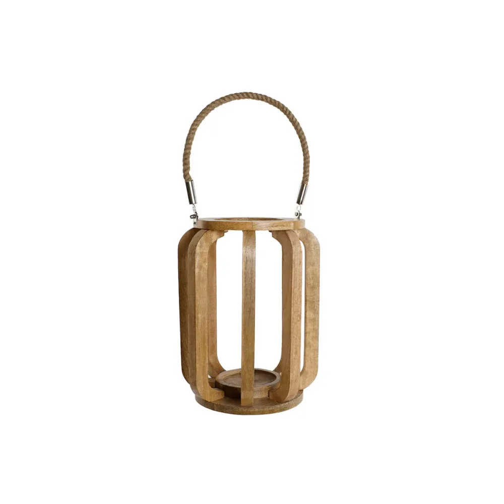 Kynttilänjalka Home ESPRIT Luonnollinen Kristalli Mangopuu 25 x 25 x 35 cm