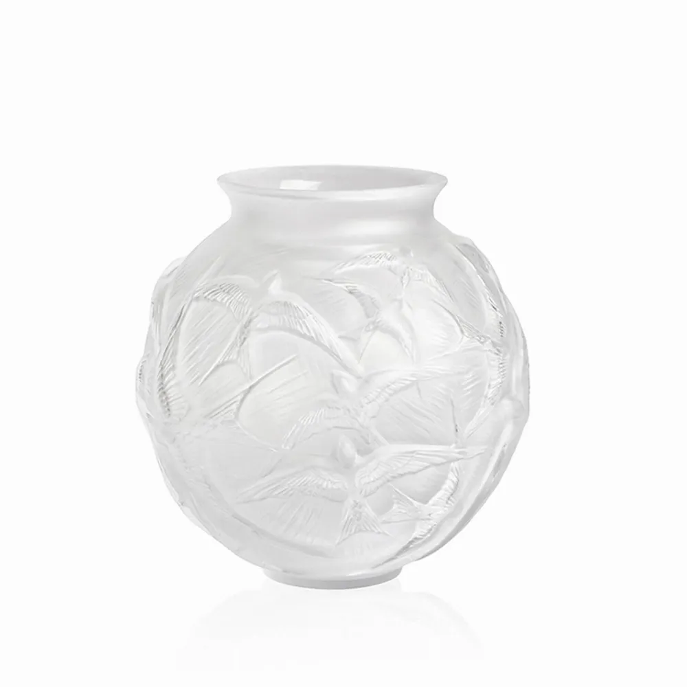 Lalique medium maljakko Hirondelles läpinäkyvä kristalli 10624100