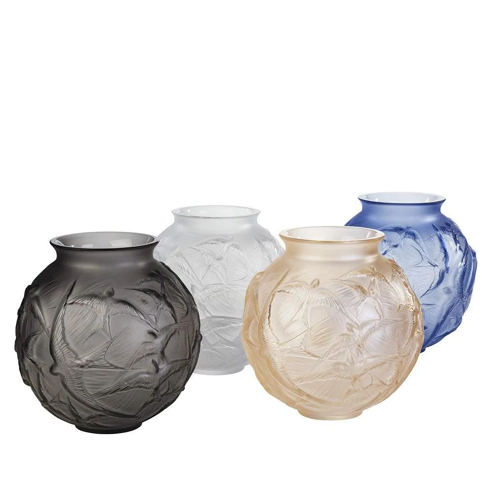 Lalique medium maljakko Hirondelles läpinäkyvä kristalli 10624100