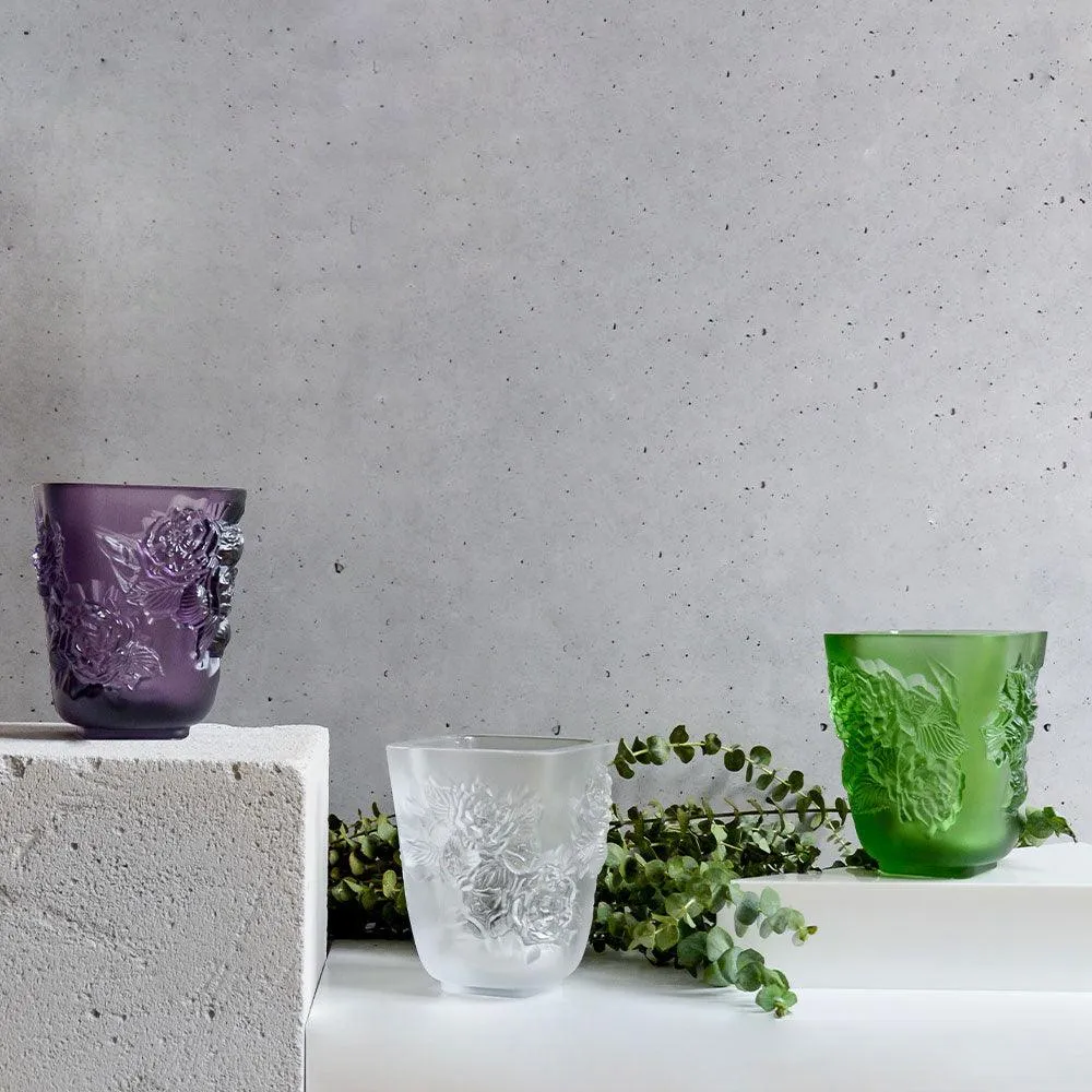 Lalique Pivoines Petit Modèle vihreä kristallimaljakko 10708800