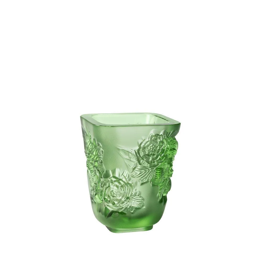 Lalique Pivoines Petit Modèle vihreä kristallimaljakko 10708800