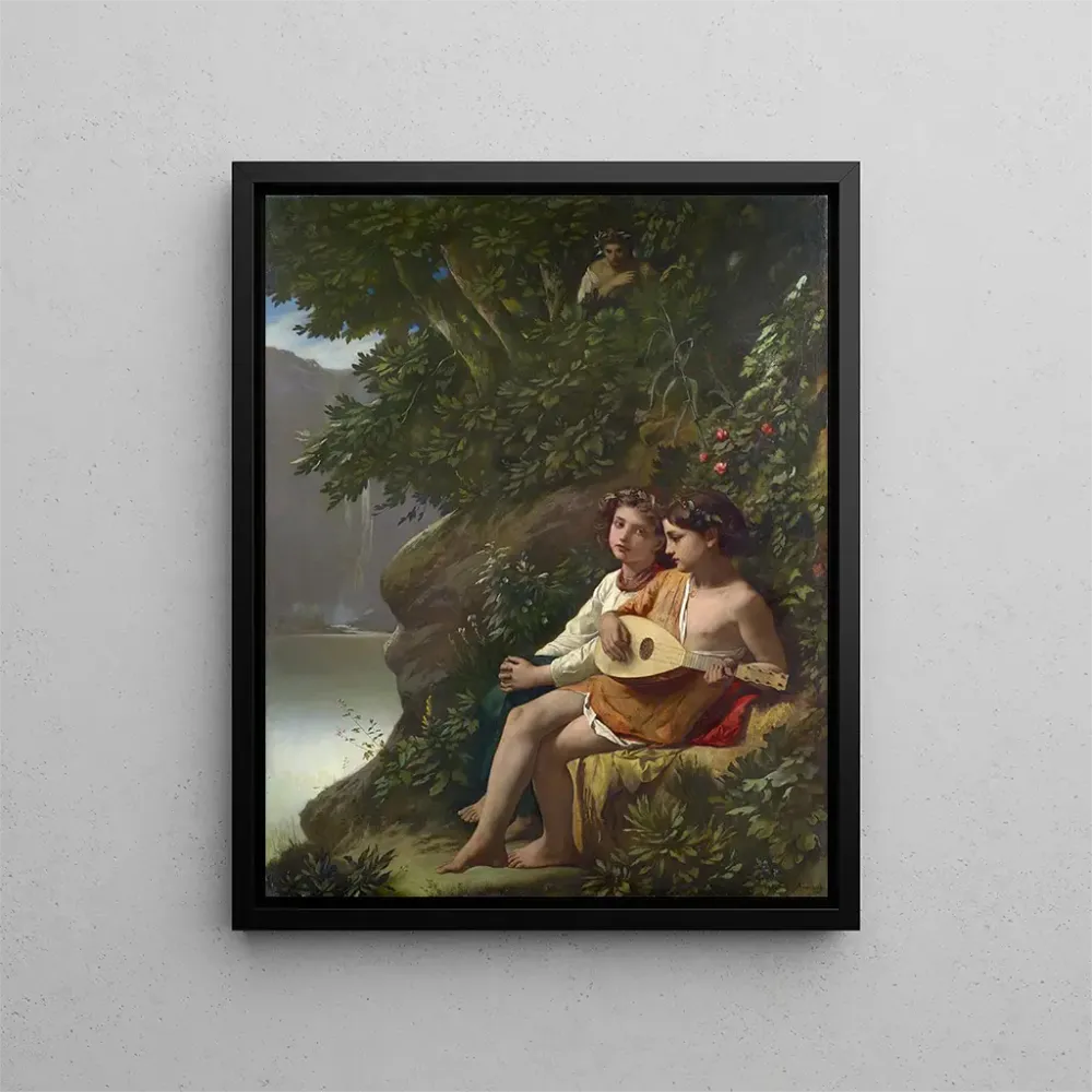 Lasten musiikkia soittava maalaus, jonka näkee nymfi - Anselm Feuerbach | Taidetuloste