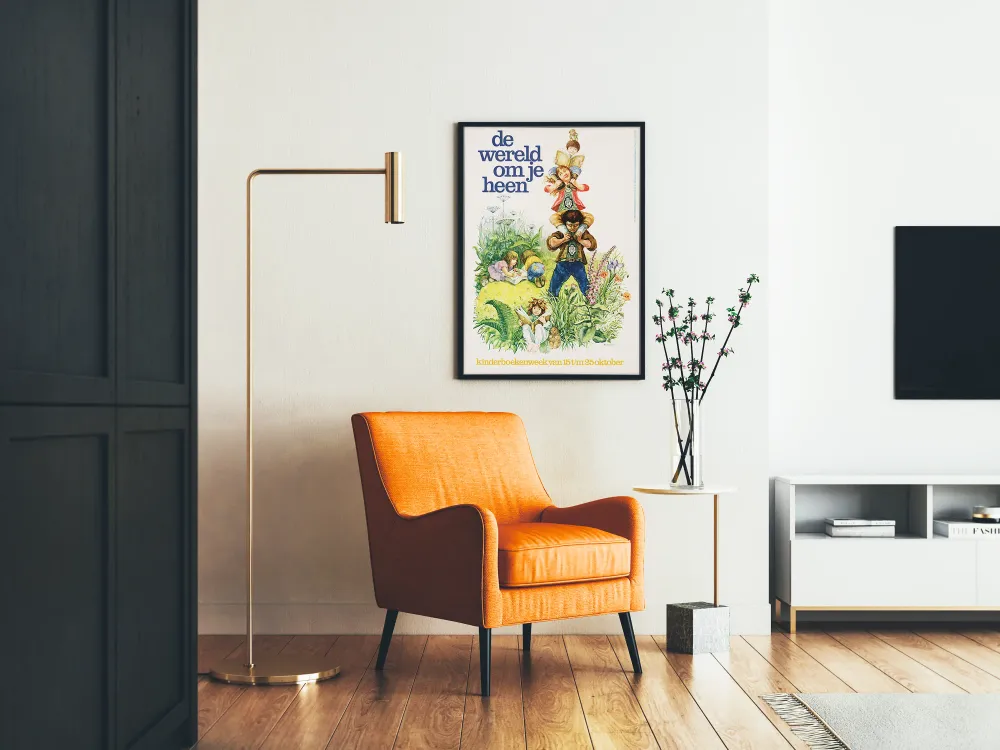 Lasten vintage-seinätaulu "De Wereld Om Je Heen"