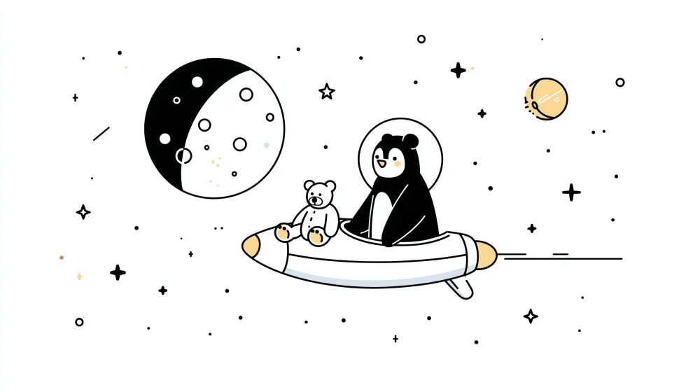 Lastenhuoneen tapetti | Astronautti ja hänen pehmolelukarhu avaruudessa