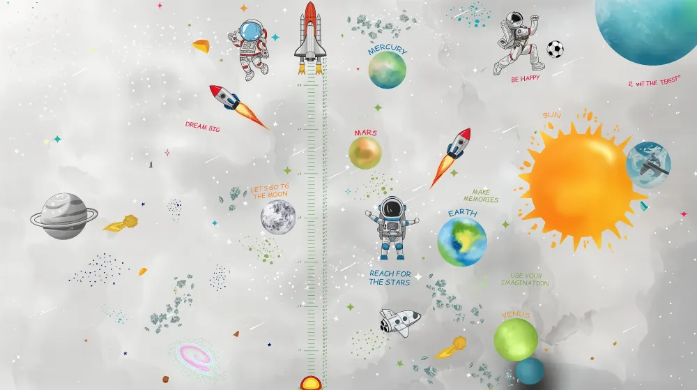 Lastenhuoneen tapetti | Avaruusseikkailu ja astronautit